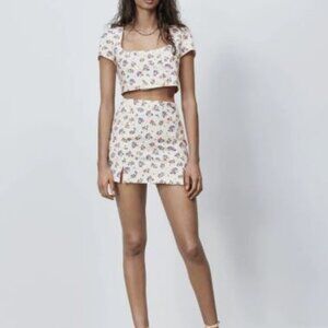 New Zara crop top and mini skirt outfit. Size small top medium bottom